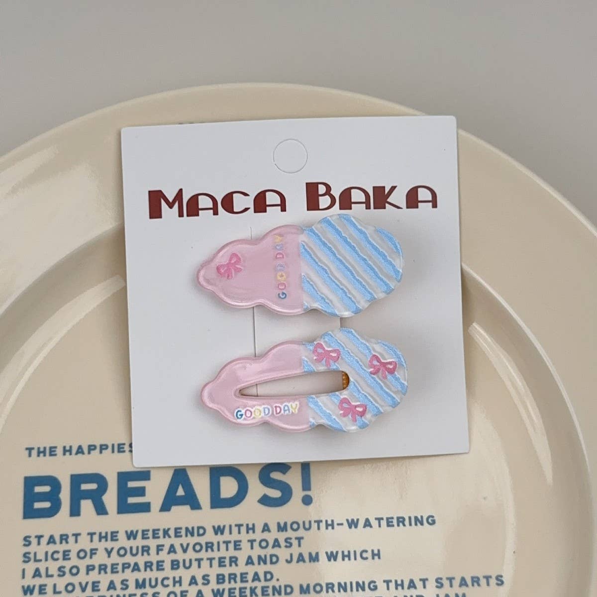 SWEET GIRL FLORAL BOW 2-PACK CLOUD HAIR CLIPS