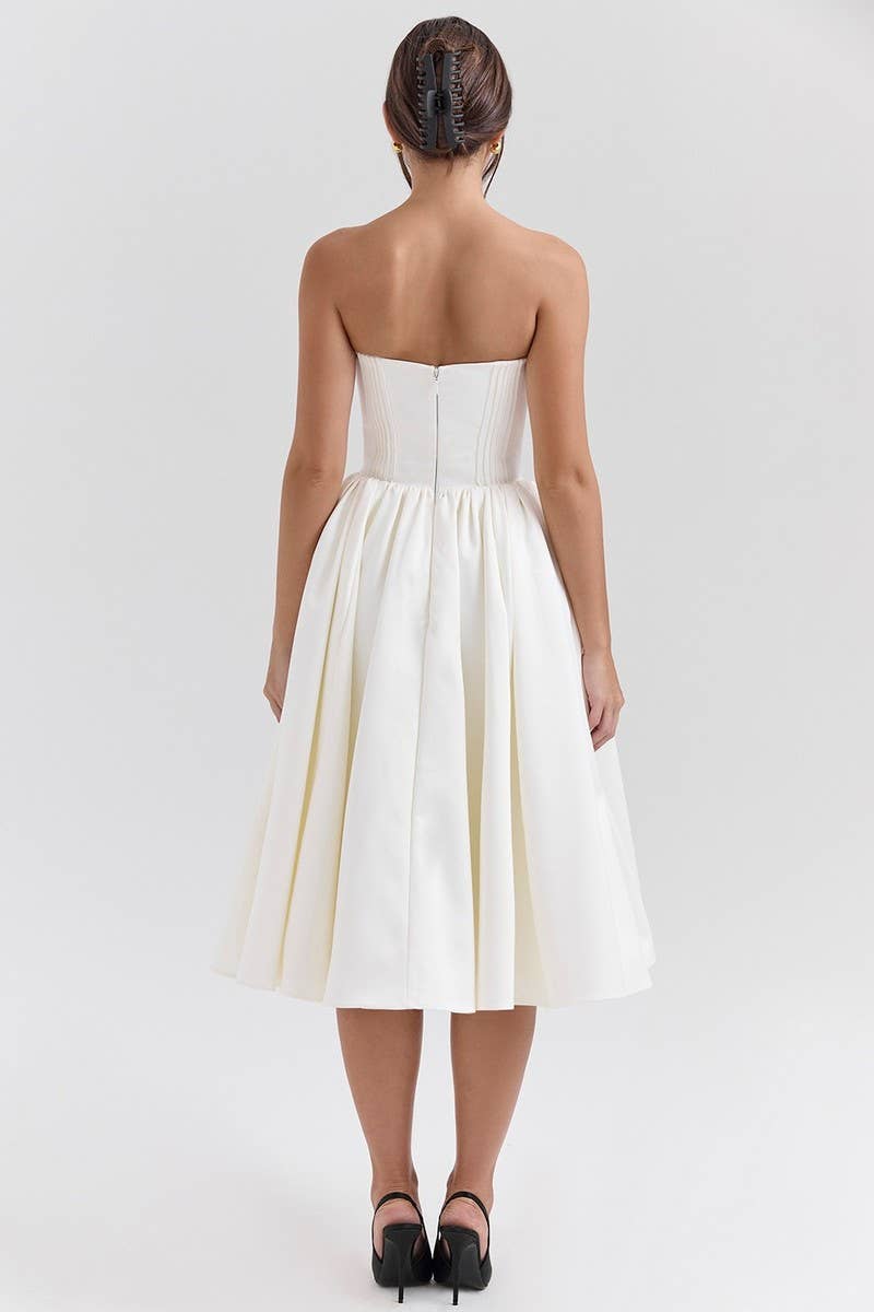 CWDTD0469_STRAPLESS SEXY BACKLESS MIDI DRESS