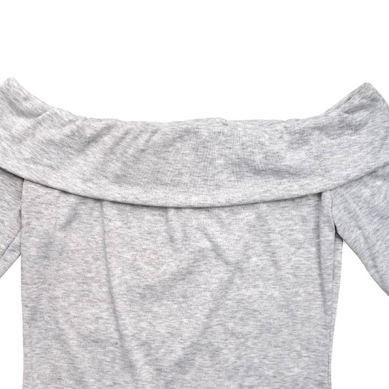 Solid-color fitted one-shoulder T-shirt