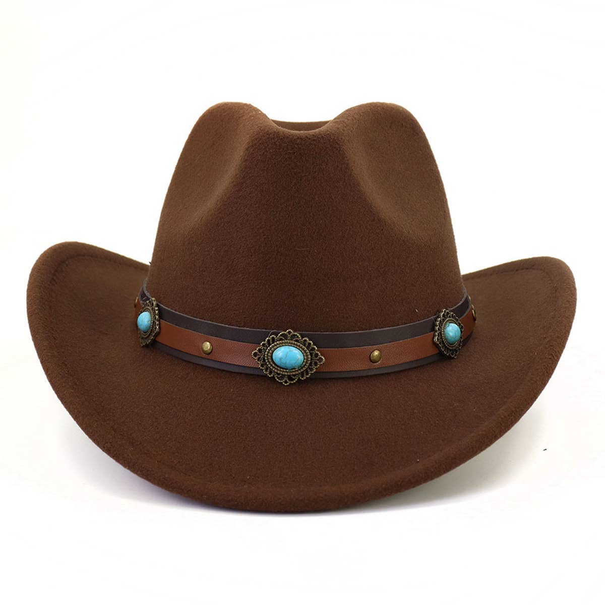 Turquoise Trim Western Cowboy Hat for Women_CWAH0688