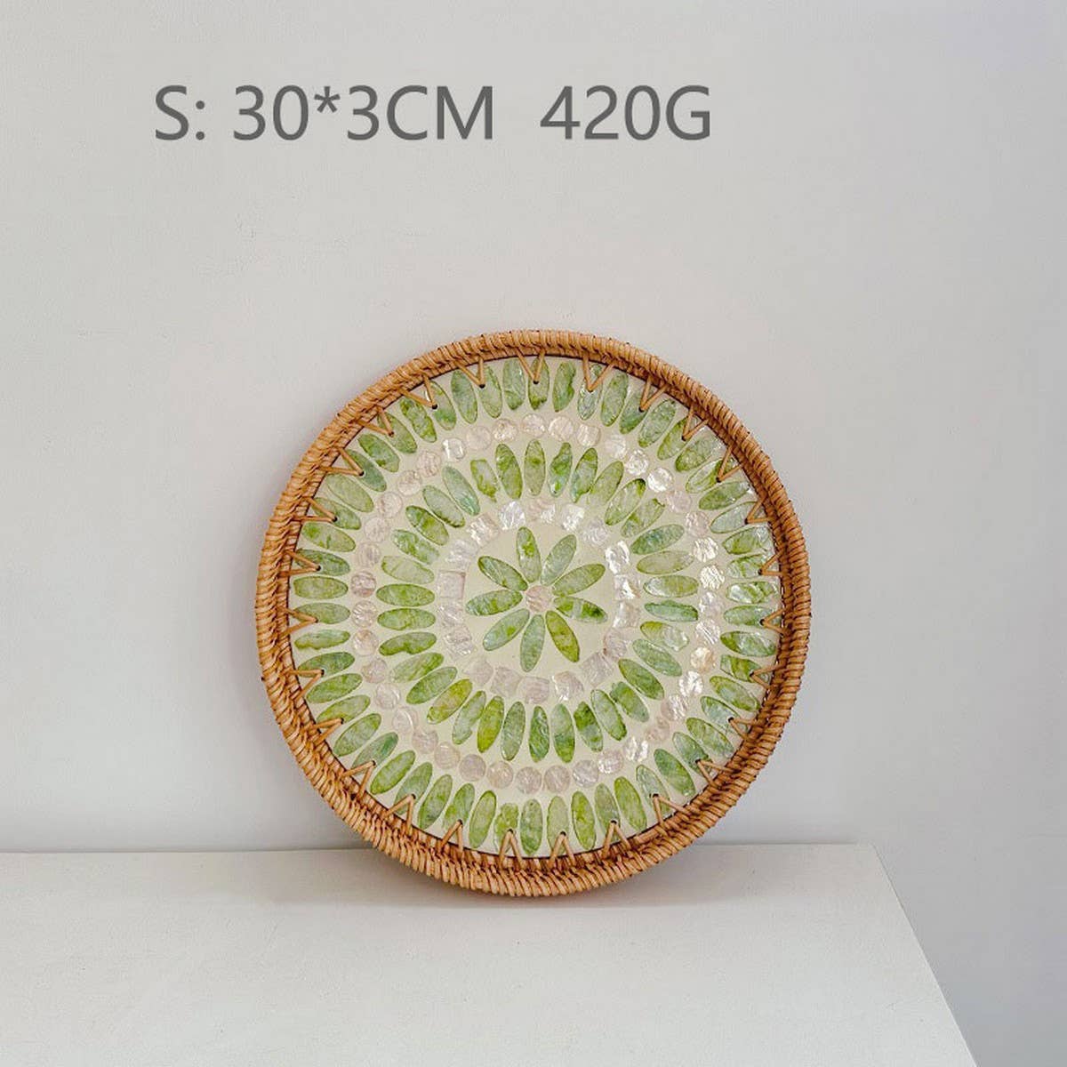 RATTAN FRUIT PLATE TEA ROOM SHELLBASKET ROUND PLATE_CWMM4495