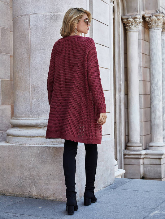 Women's loose plus-size solid color sweater coat