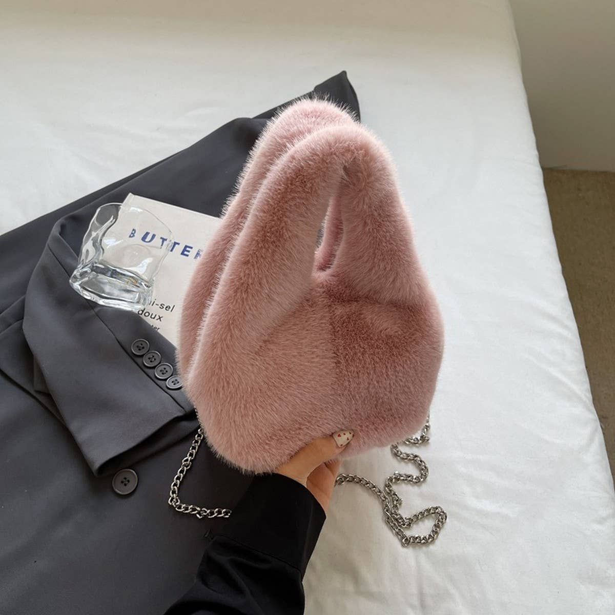 WINTER IMITATION REX RABBIT FUR HANDBAG PLUSH_CWAB3958