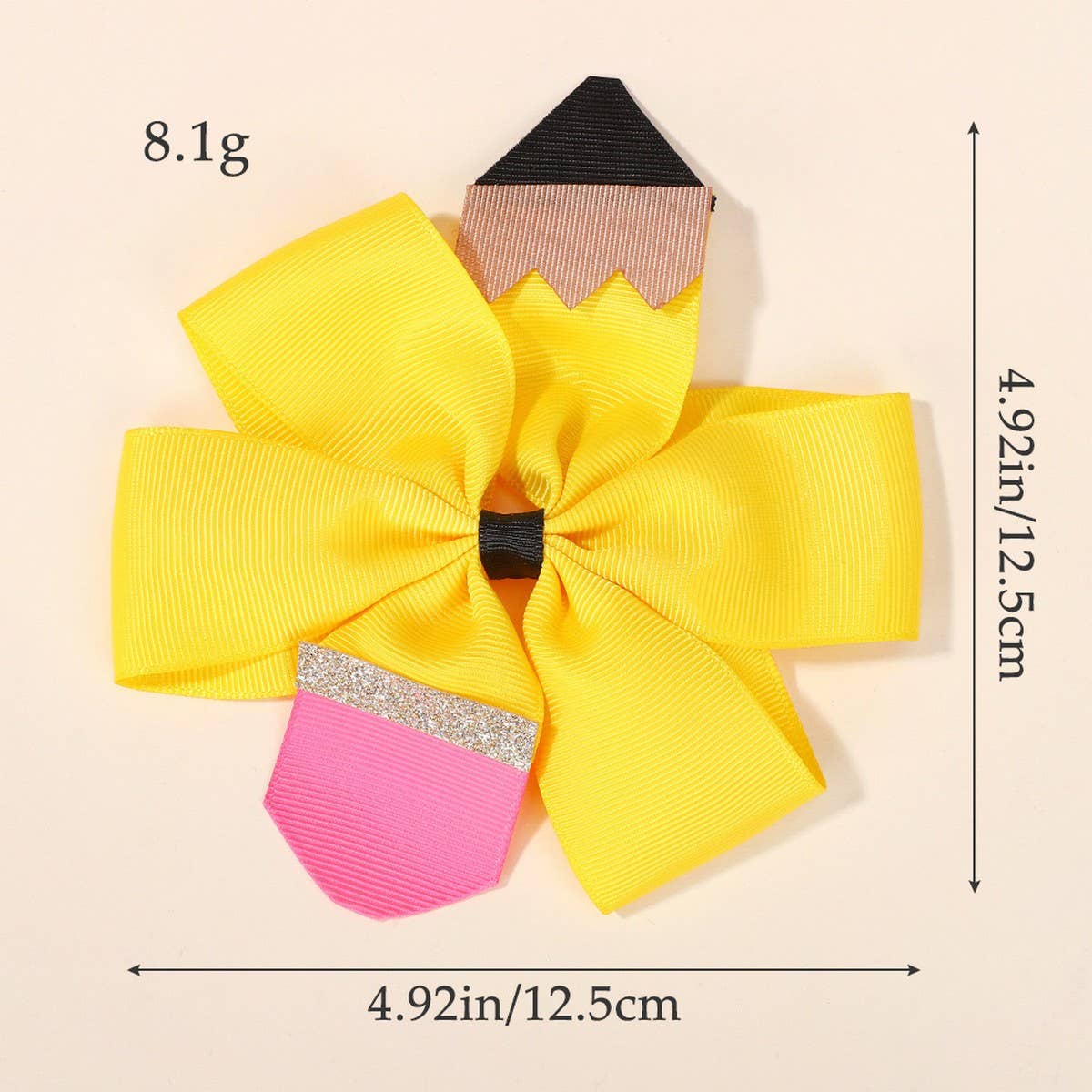 Baby Bow Hair Clip with Pencil Pattern ??Handmade_CWAHA6710