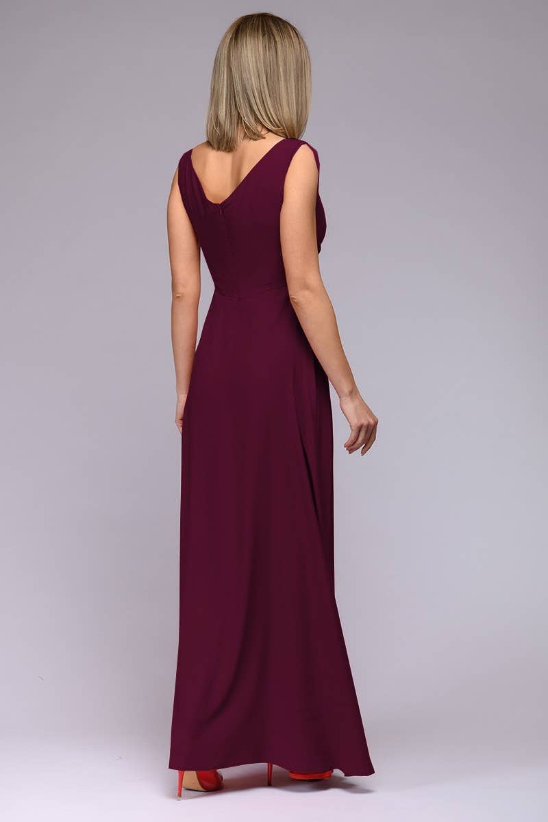 CWDMD5879_SLEEVELESS SOLID COLOR WAIST MAXI GOWN DRESS