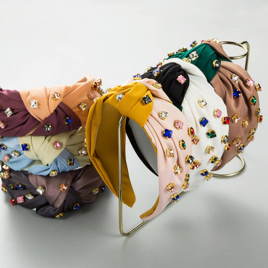 SIMPLE GEOMETRIC SQUARE COLORED DIAMOND HEADBAND_CWAHA2139