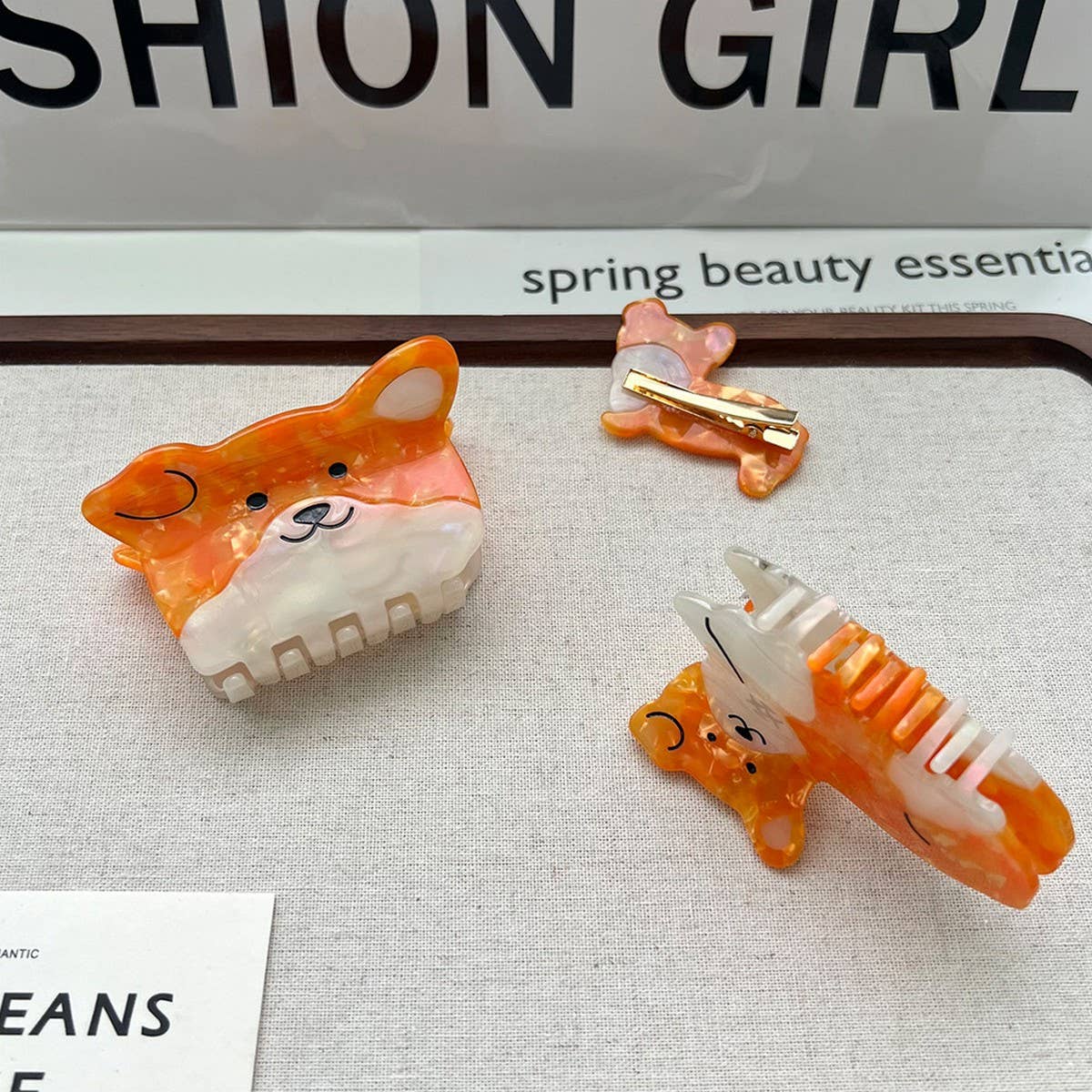 Cute Yellow Dog Acetate Hair Claw Clip