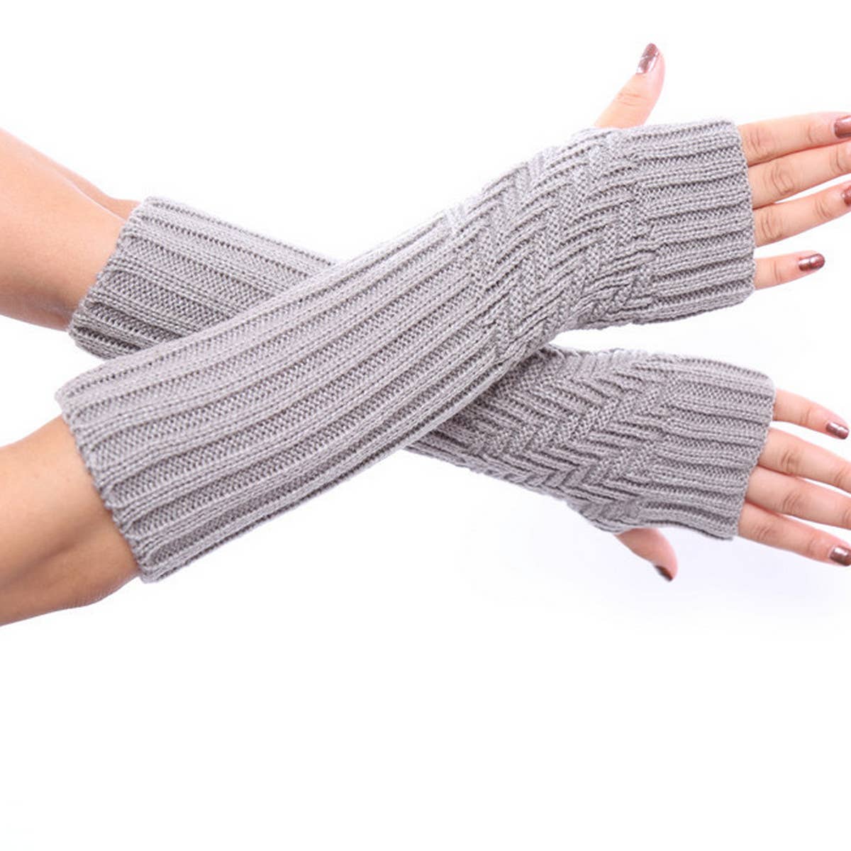 SIMPLE SOLID COLOR STRIPED HALF FINGER GLOVES_CWAG0090