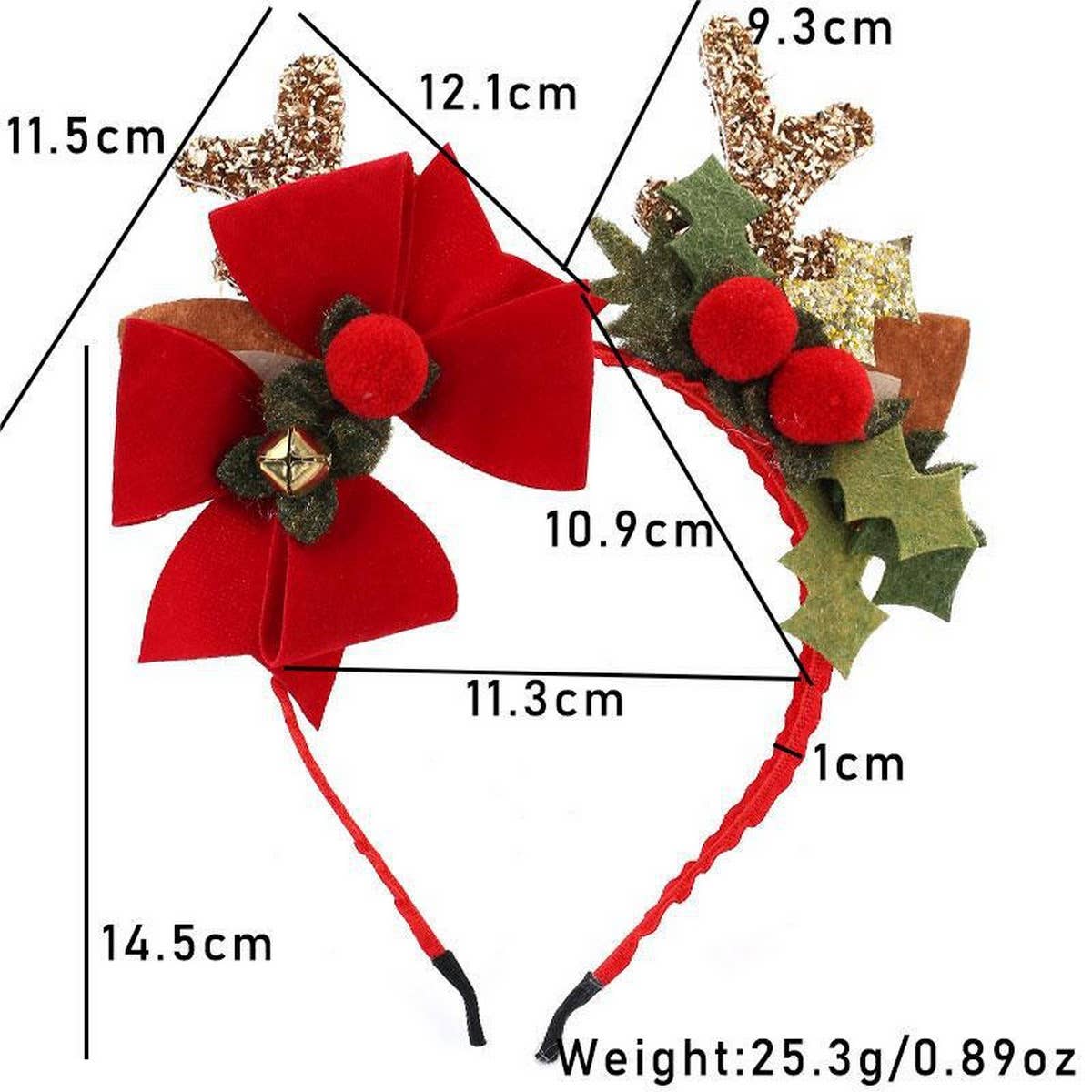 Fuzzy Red Bow Christmas Headband for Women