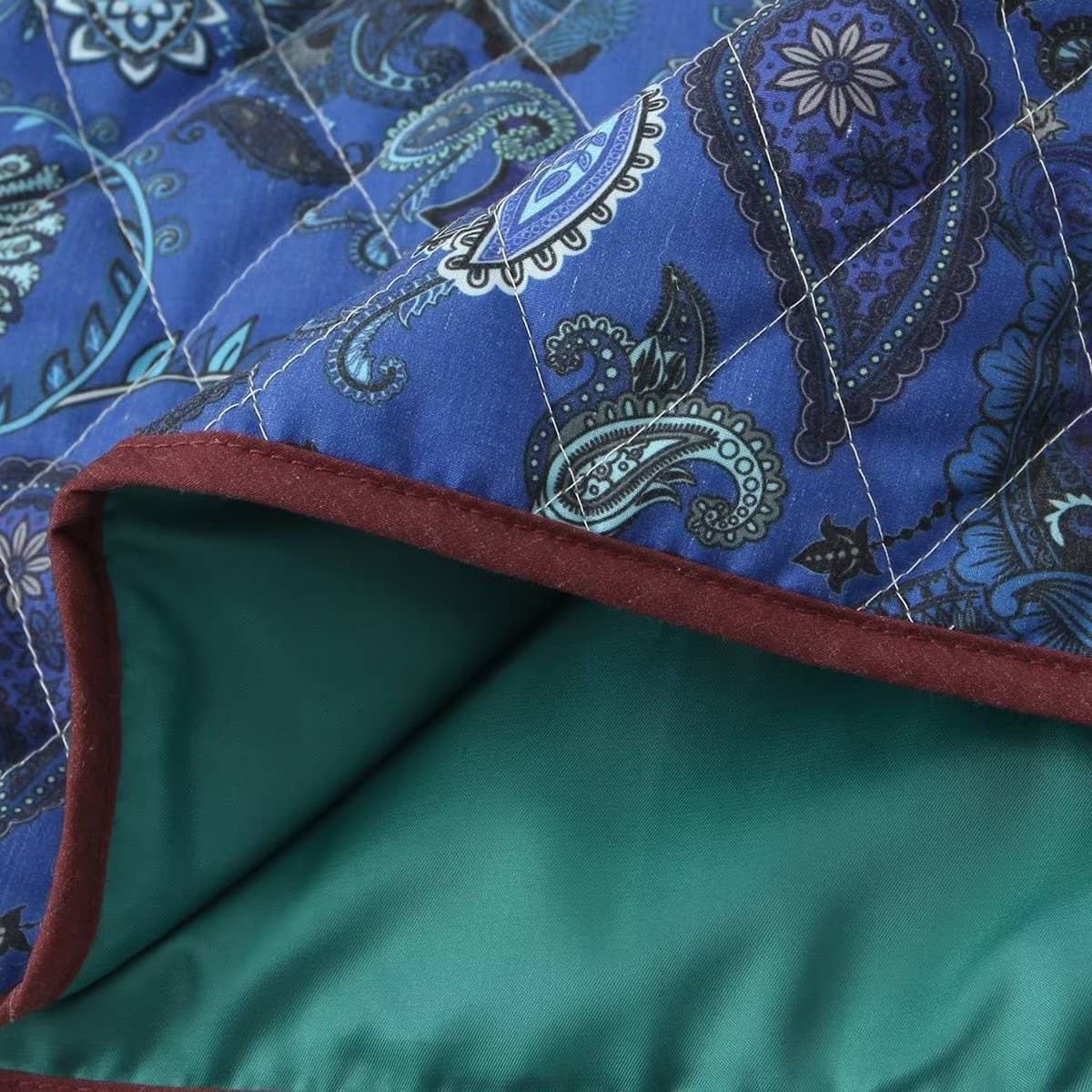 VINTAGE PRINT LOOSE FIT QUILTED JACKET WITH POCKET