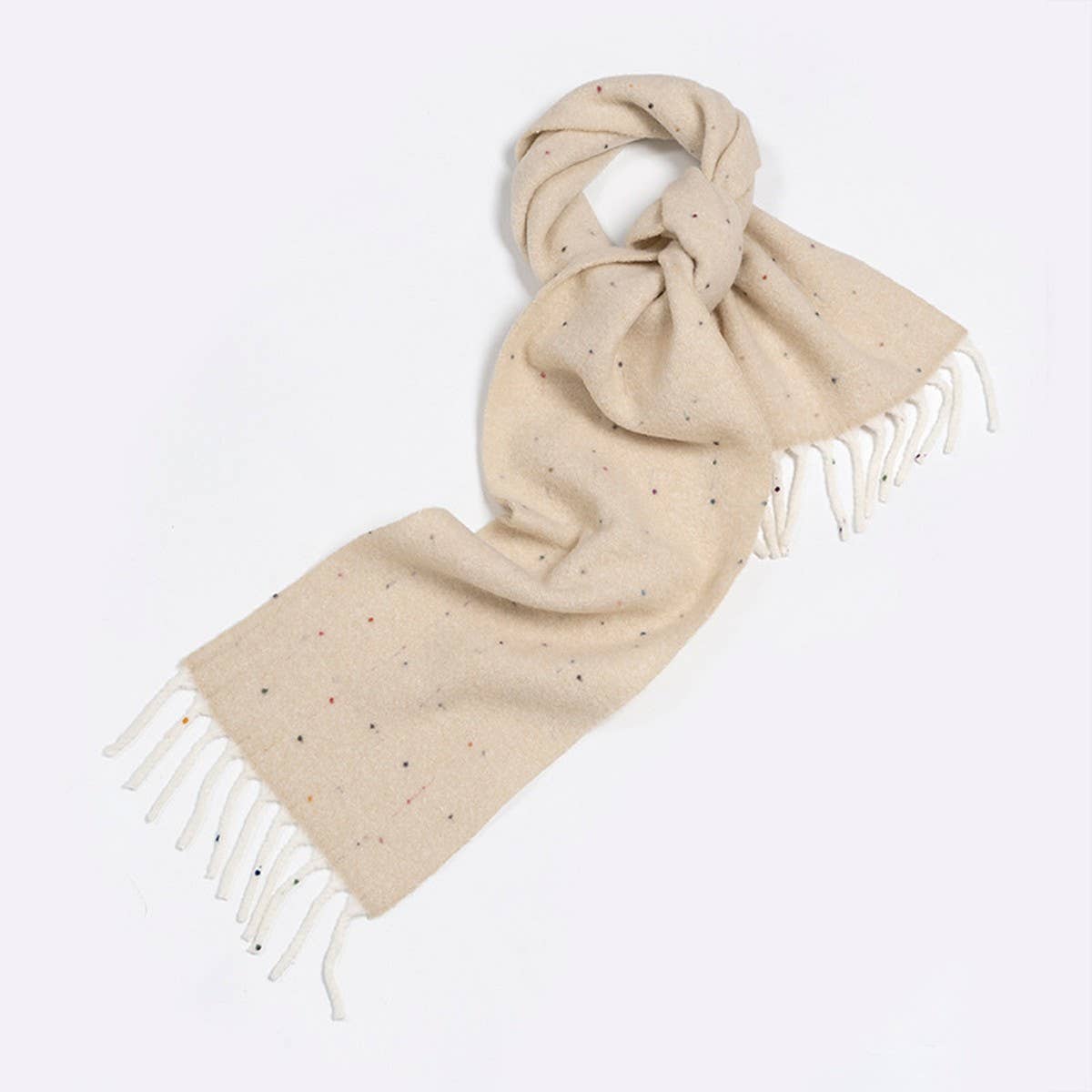 50% Wool Blend Speckled Yarn Scarf - Winter Cozy_CWASC2372