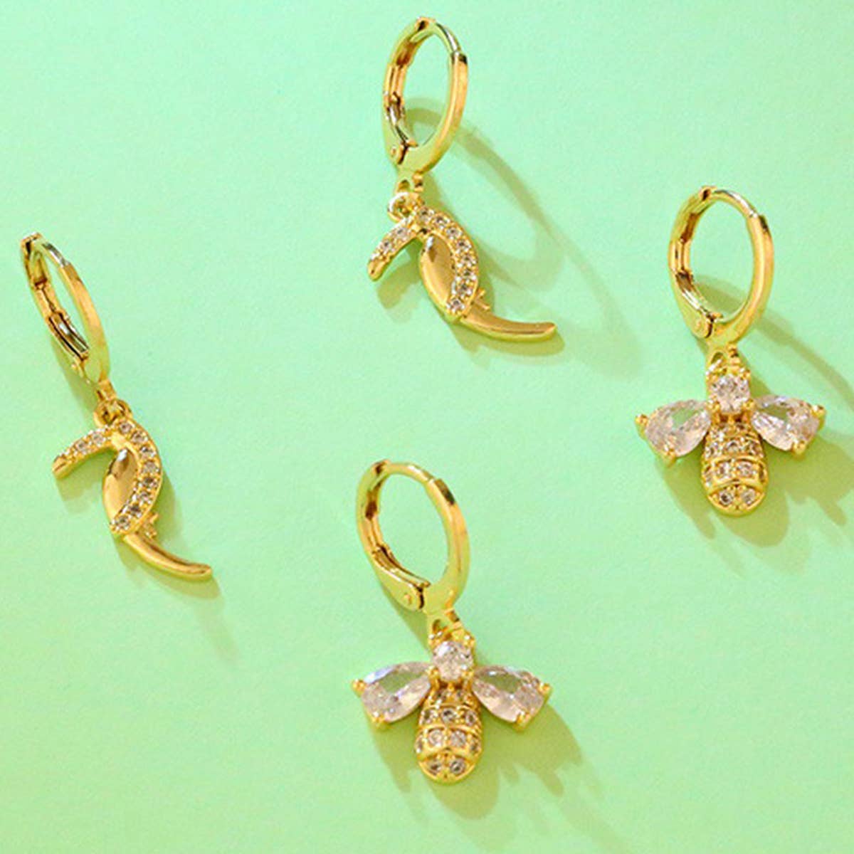 CUTE LITTLE BEE ZIRCON EARRINGS