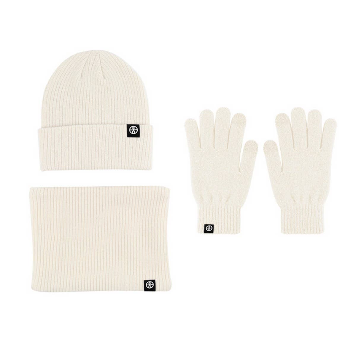 WINDPROOF WARM HAT SCARF GLOVES THREE-PIECE SET