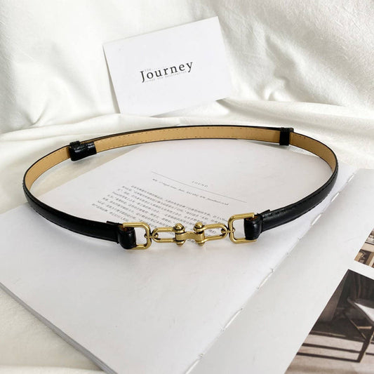 WAIST-HUGGING VINTAGE MATTE THIN BELT_CWABE0647