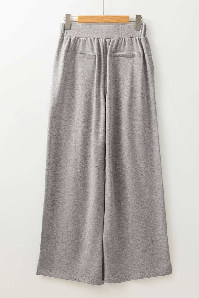 LOOSE SIMPLE STYLE HIGH-WAISTED WIDE-LEG PANTS