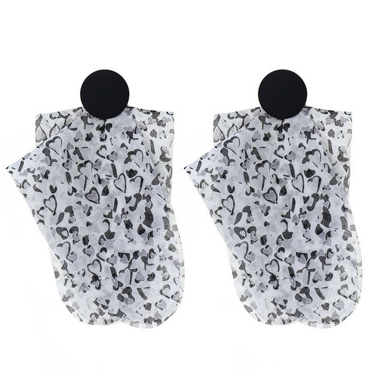 Long Dyed Fabric Heart Earrings ? Handmade Style