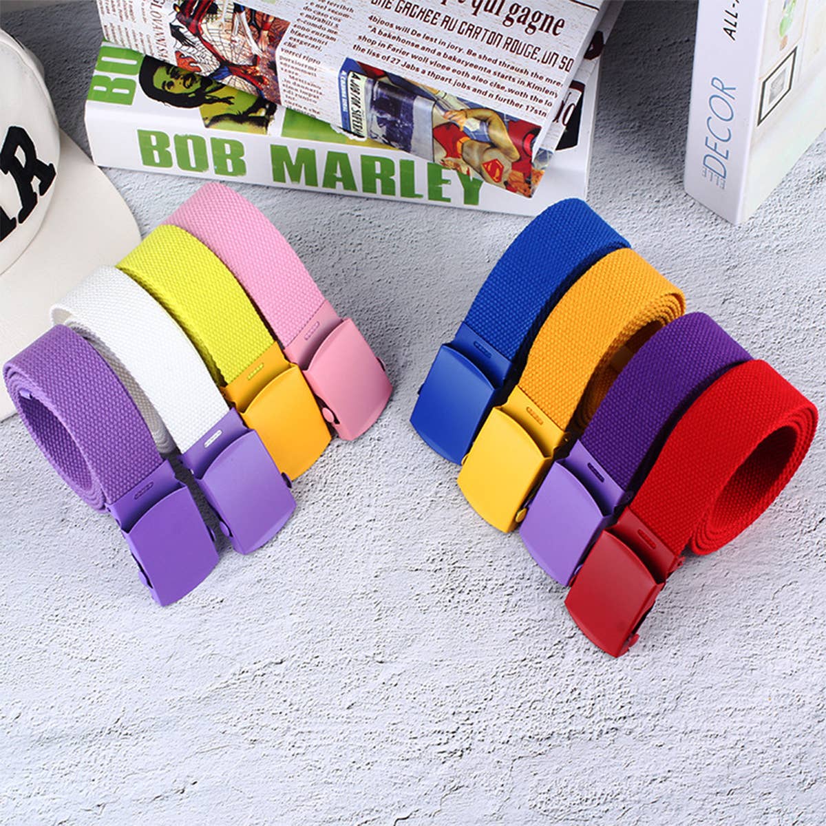 Cwabe0952_New Solid Color Versatile Spray Paint Buckle Belt