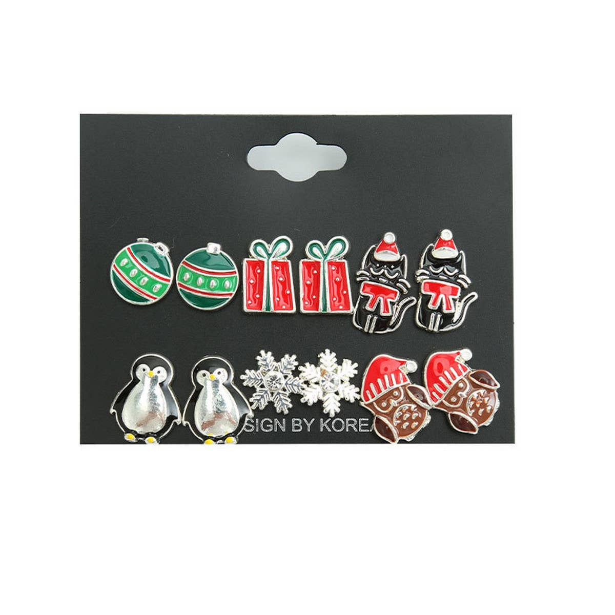 CUTE AND SIMPLE CHRISTMAS ALLOY EARRINGS GIFT SET