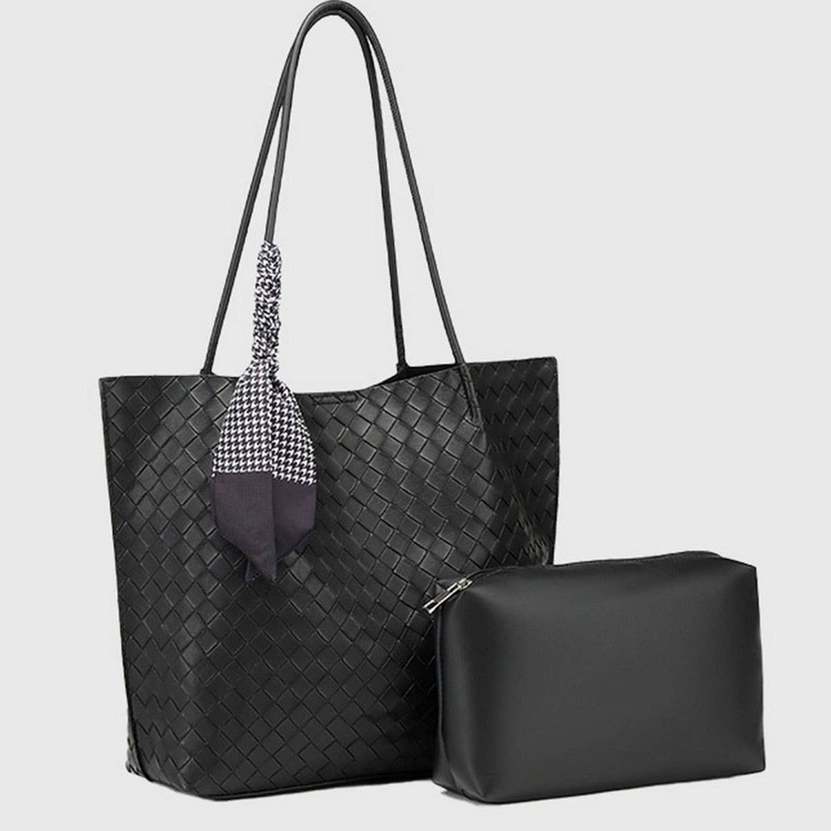Large Woven Texture Tote Bag ??Stylish & Elegant＿CWAB5117