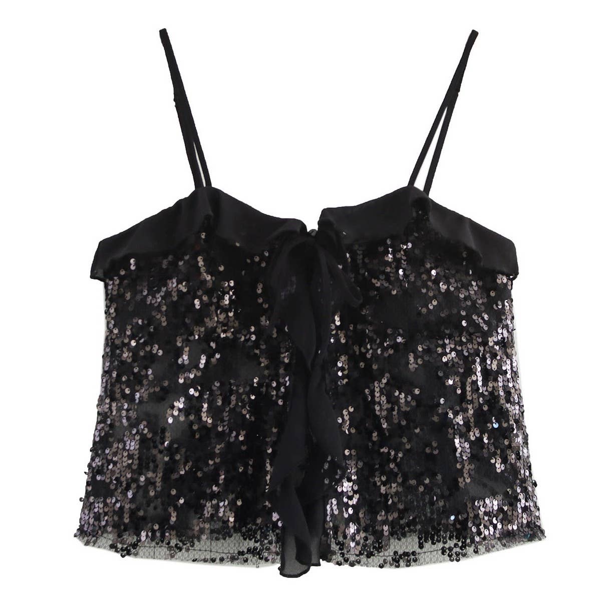 Sequin Sleeveless Crop Cami Top for Women