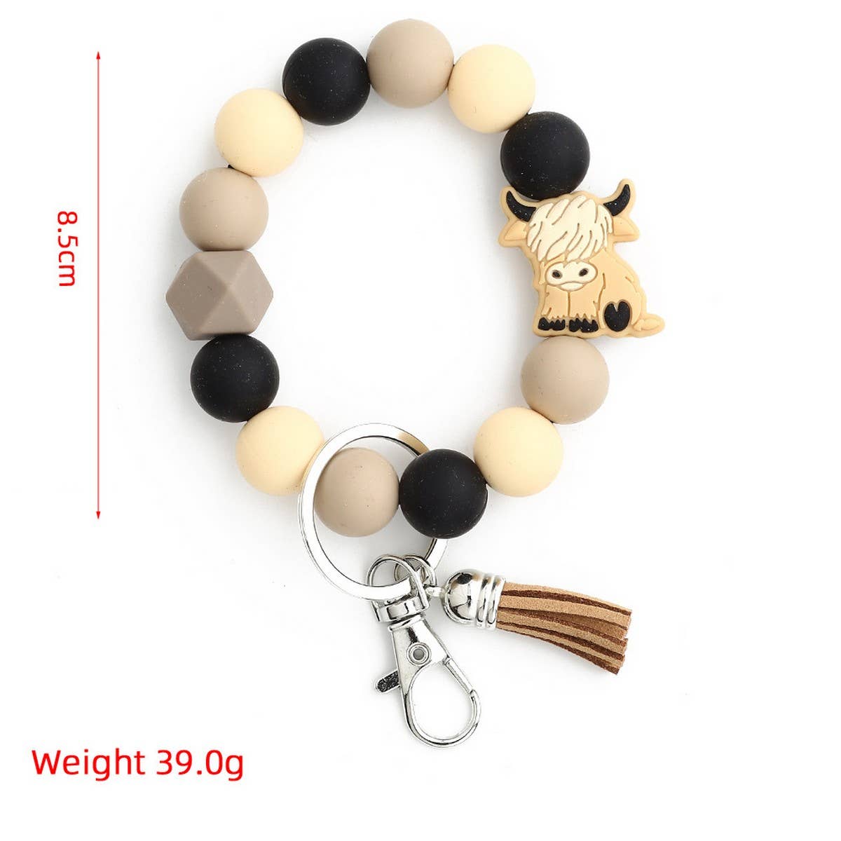 Cartoon Bull Keychain Moose Charm Silicone Beads_CWMM6863
