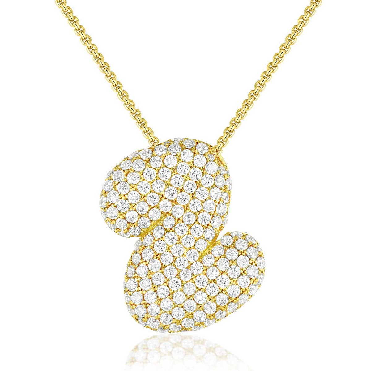 Fashionable Pendant Necklace - Zirconia Letters