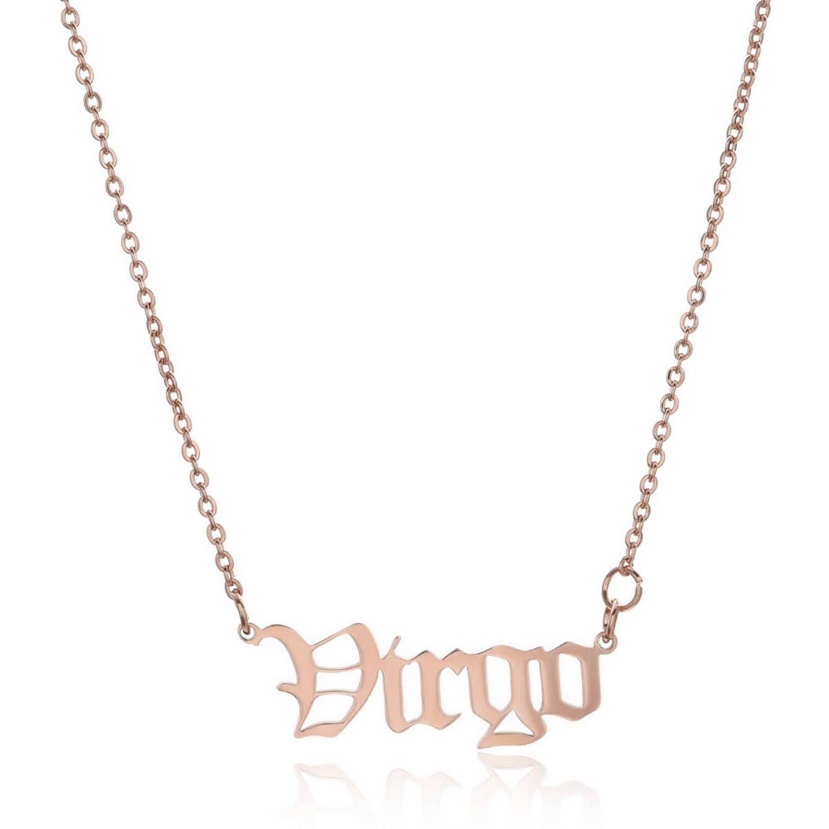 STAINLESS STEEL ZODIAC PENDANT CLAVICLE NECKLACE_CWMM2719