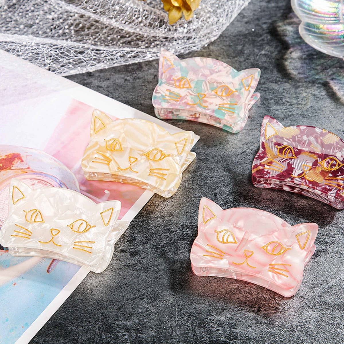 CWAHA1310_CUTE KITTEN SERIES HAIR CLAW CLIP