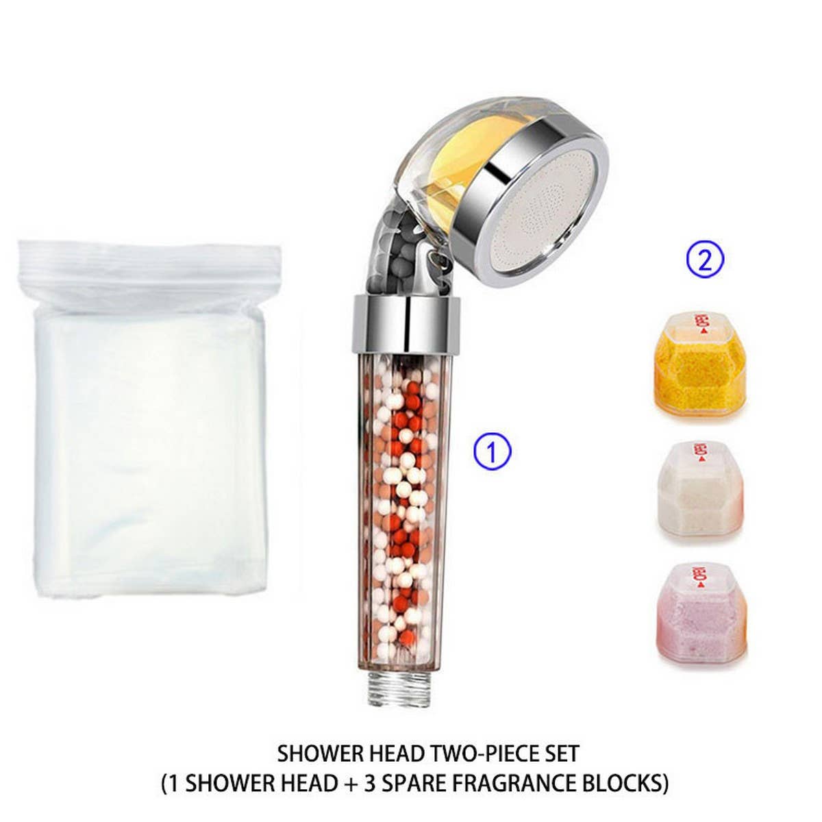 LEMON AROMA FILTER NEGATIVE ION SHOWER HEAD
