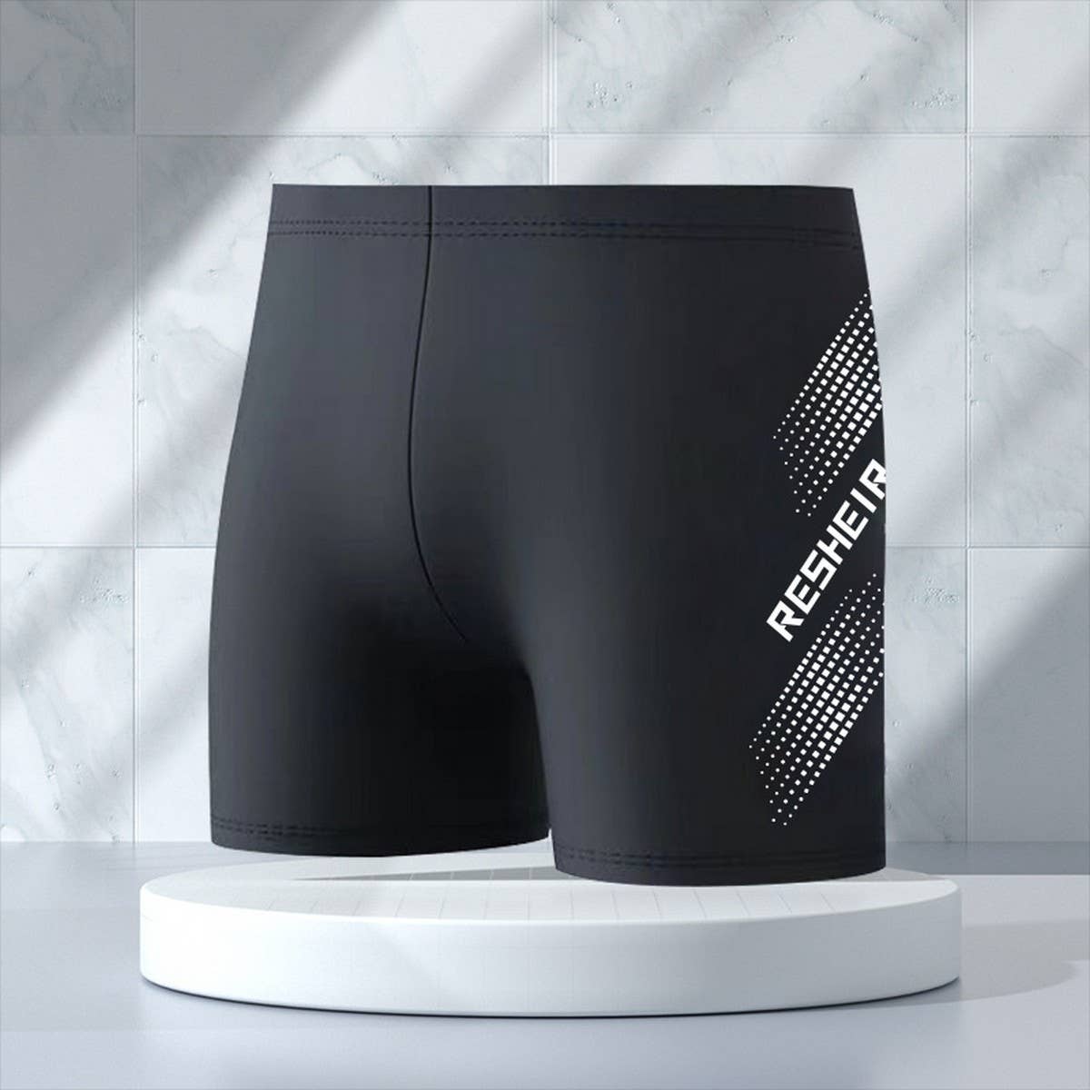 Men's High Waist Quick Dry Swim Trunks Plus Size