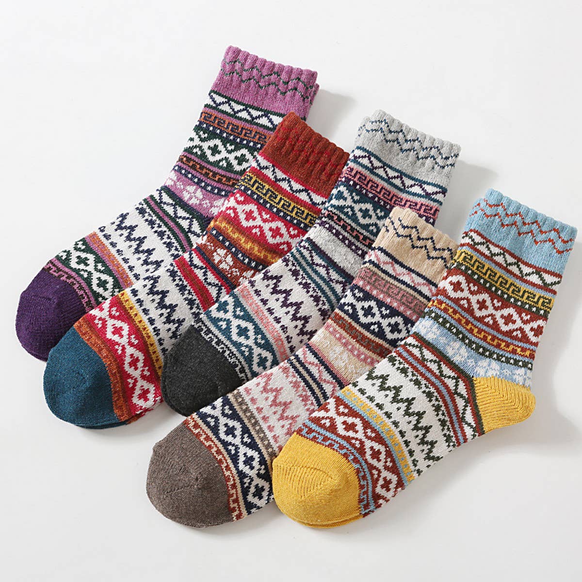 5 PCS WINTER THICKENED WARM WOOL SOCKS_CWMS0678