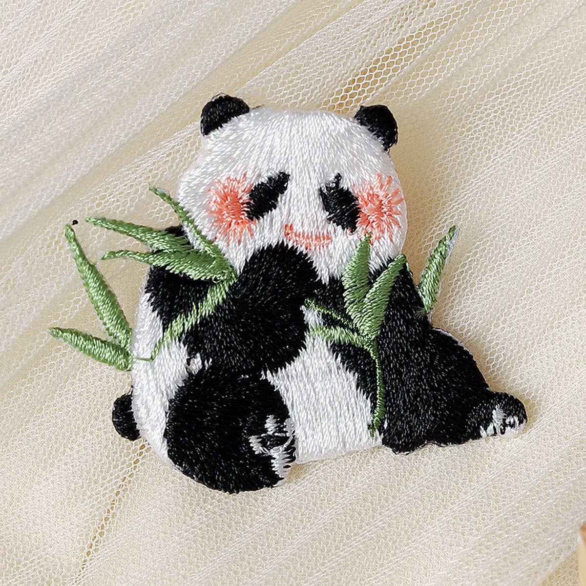 Bamboo & Panda Embroidered Patch for Stain Repair_CWMM5925