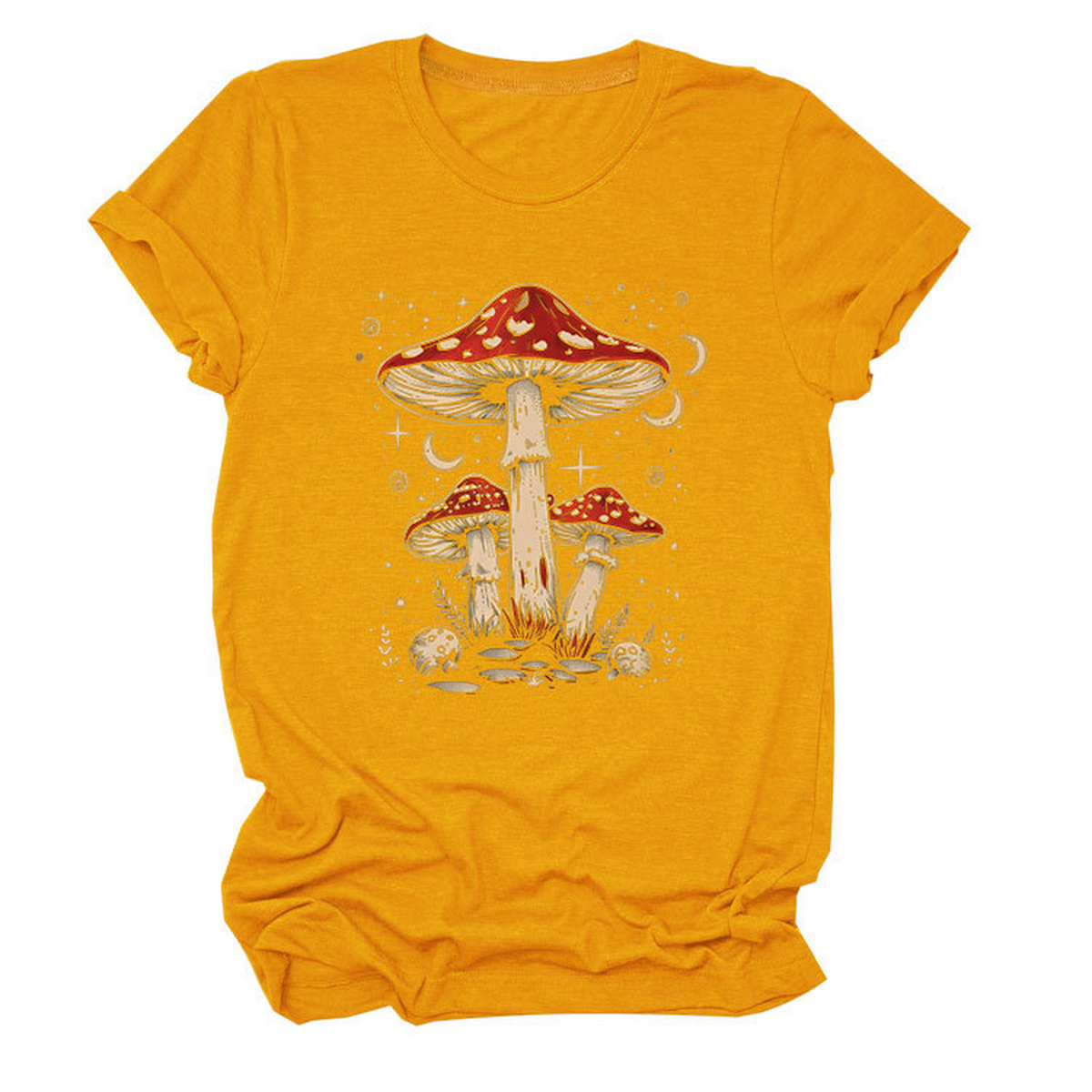 Playful Red Mushroom Print Women's Base Tee_CWTTS1510