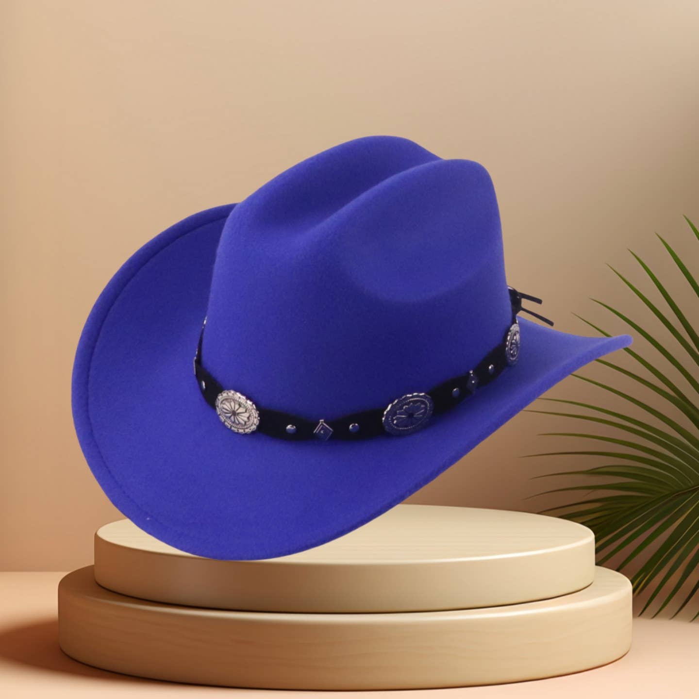 Ethnic Western Cowboy Hat with Belt for Show_CWAH3651