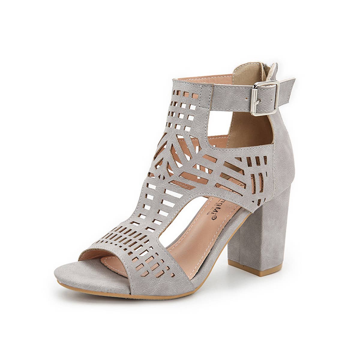 HOLLOW HIGH-HEELED SANDALS WITH THICK HEELS