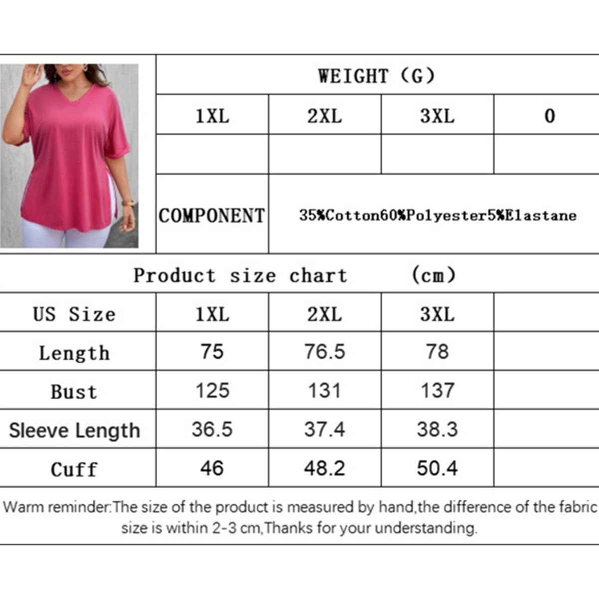 Women's Relaxed Fit V-Neck Tee with Side Slits