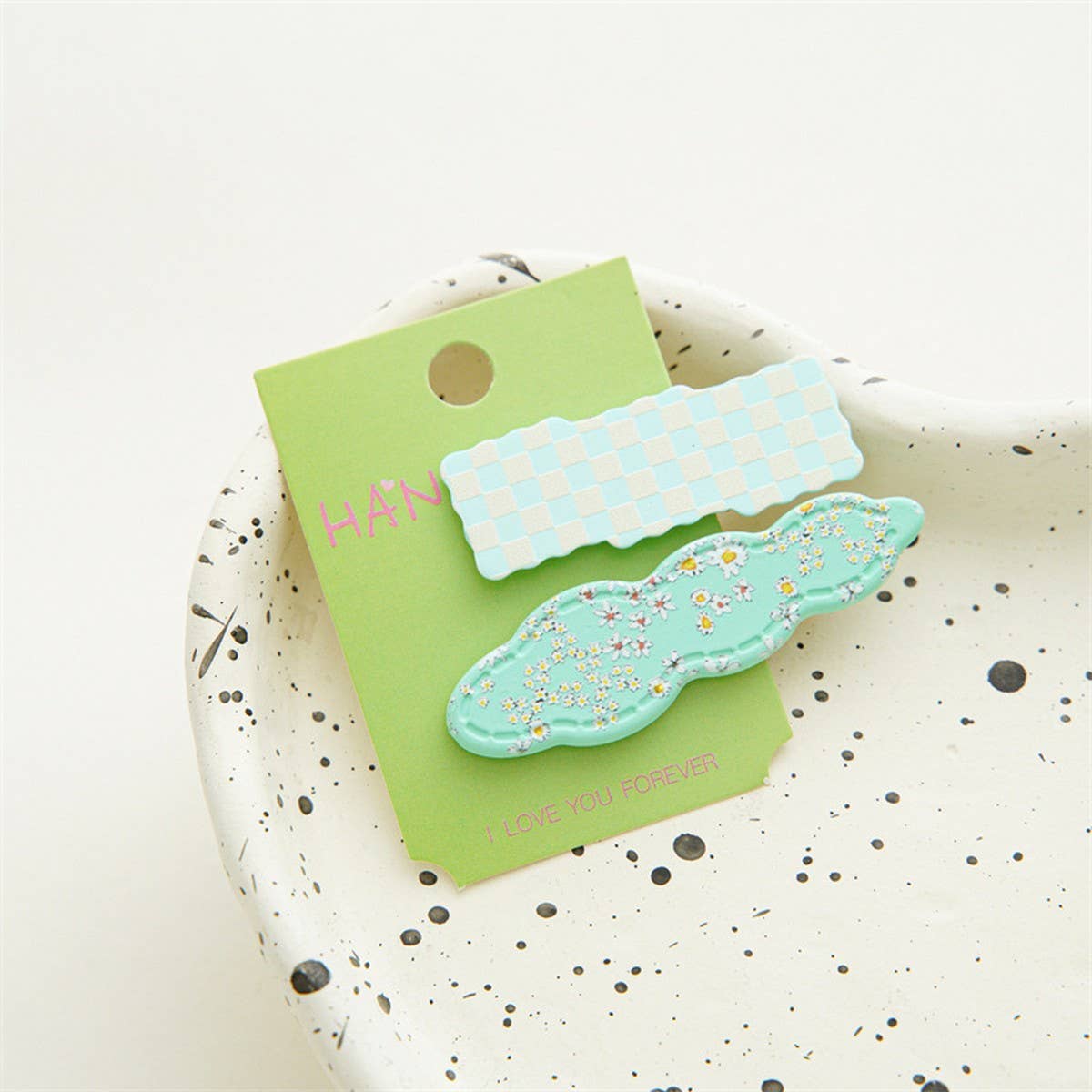 NEW WAVY PLAID HAIR CLIP SET OF 2_CWAHA1029