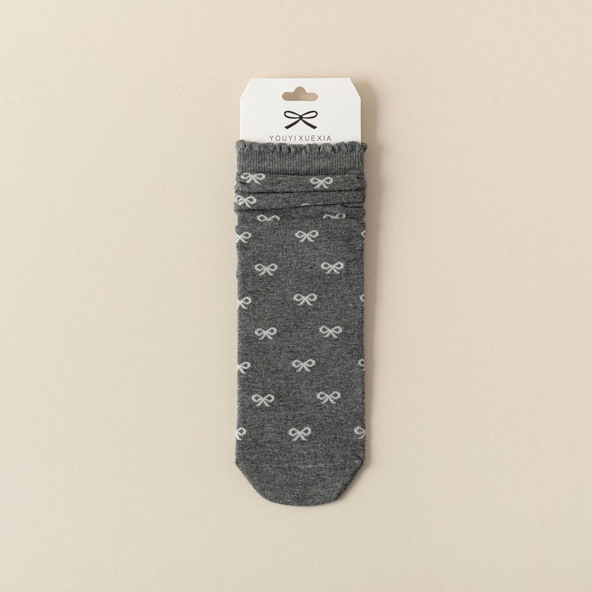 VERSATILE WOOD EAR LACE BOWKNOT MID-CALF SOCKS