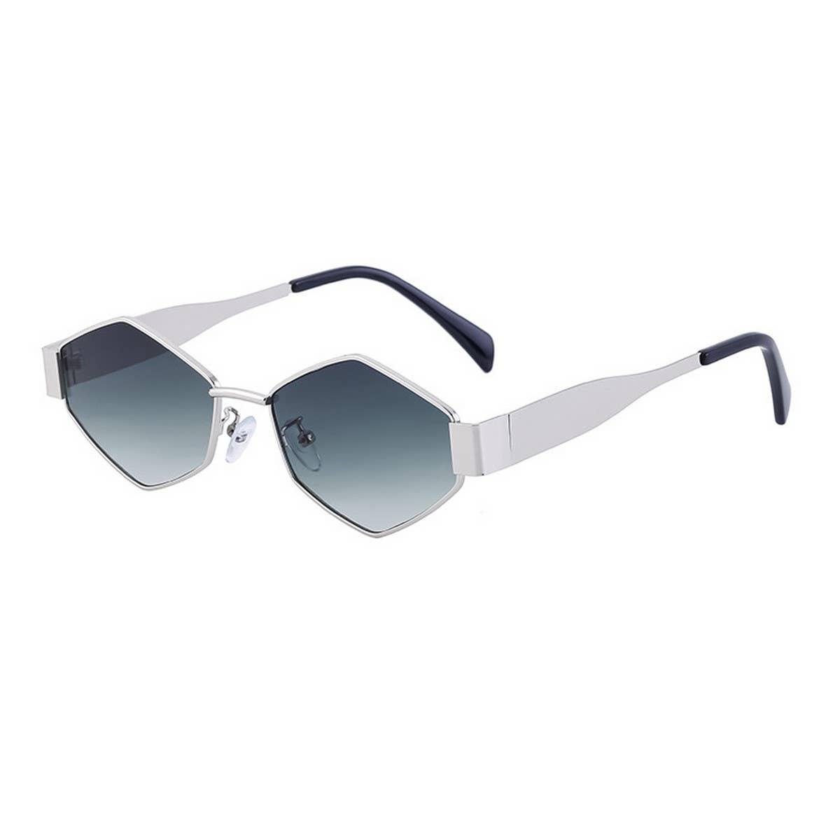 IRREGULAR METAL SUNGLASSES WITH WIDE TEMPLES