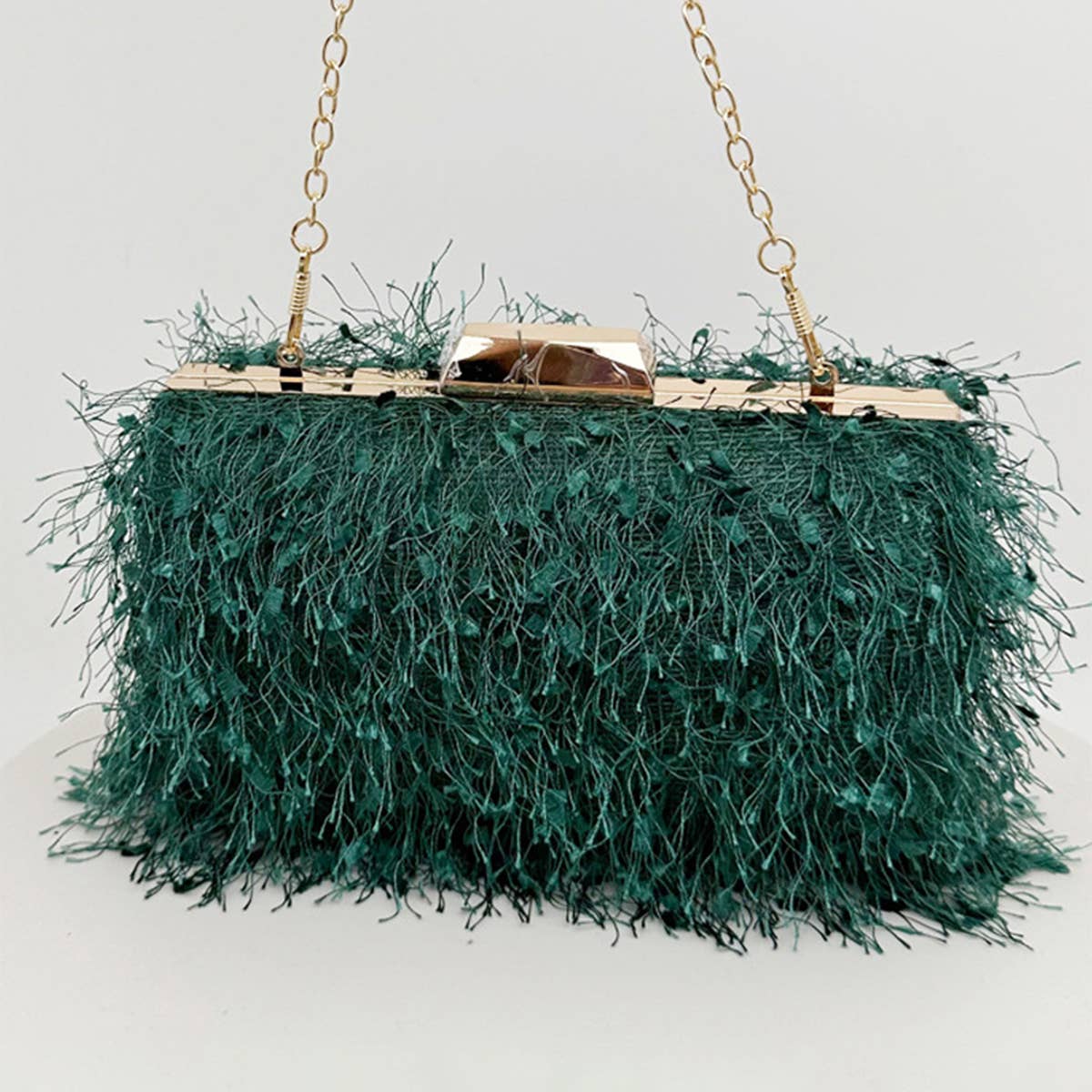 WOMEN FASHION CHAIN TASEEL SHOULDER BAG CLUTCH BAG_CWAB0599