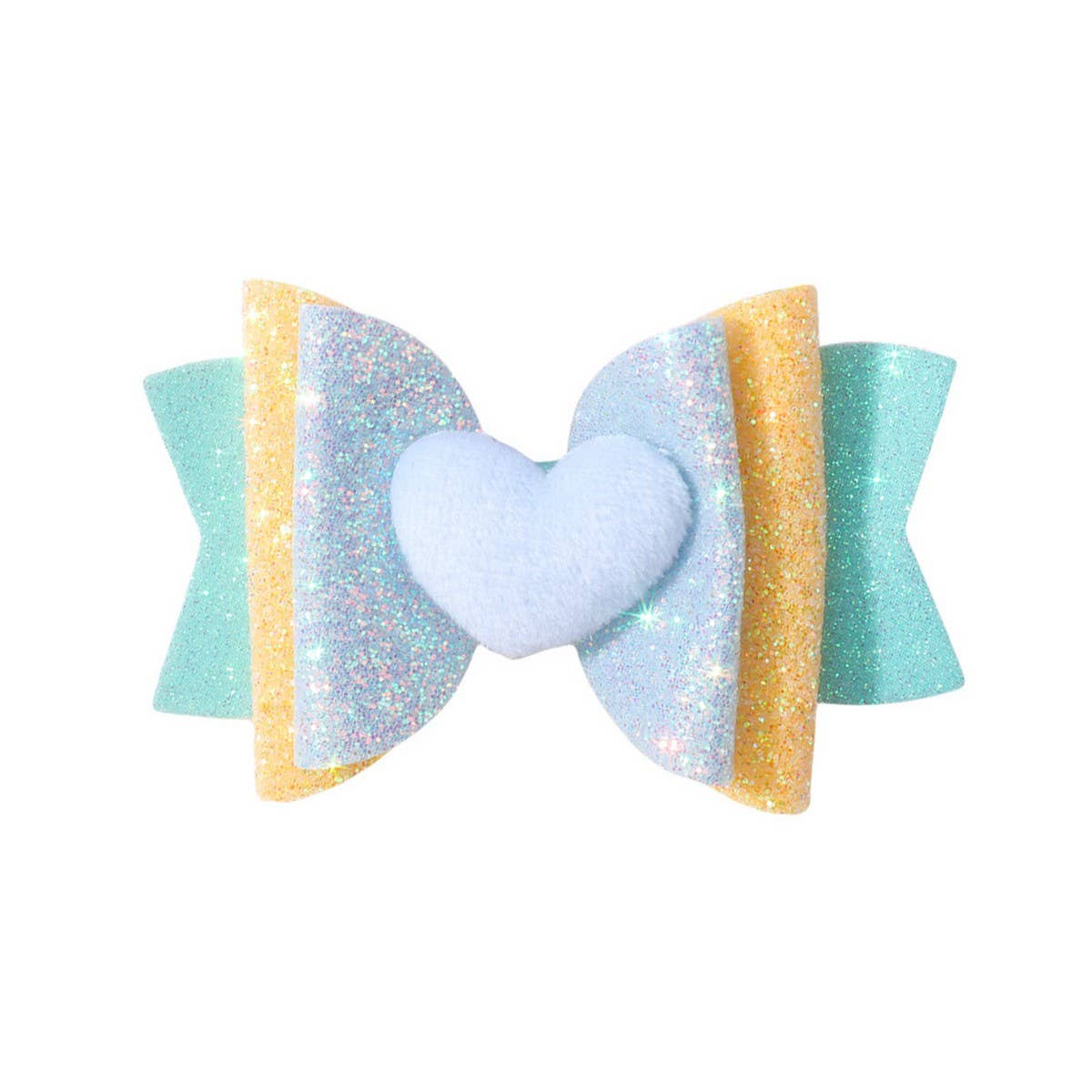 Glitter Heart Bow Hair Clip for Girls