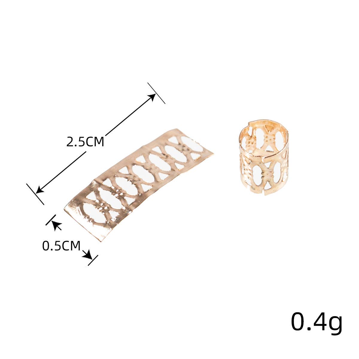 Dreadlocks accessories Hollow iron ring ornaments