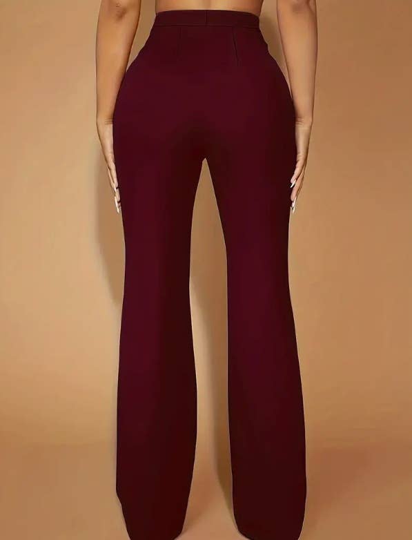 Stylish high-waisted slim-fit bell bottoms