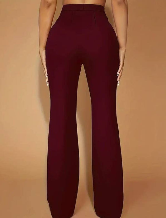 Stylish high-waisted slim-fit bell bottoms