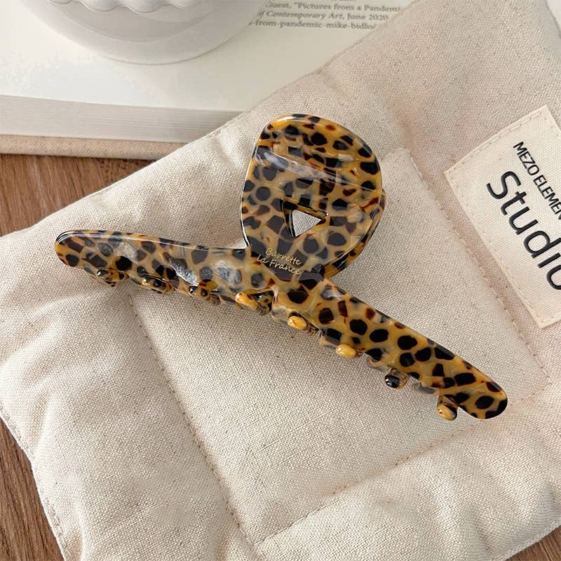 Leopard print acetate clip High-end back of head clip