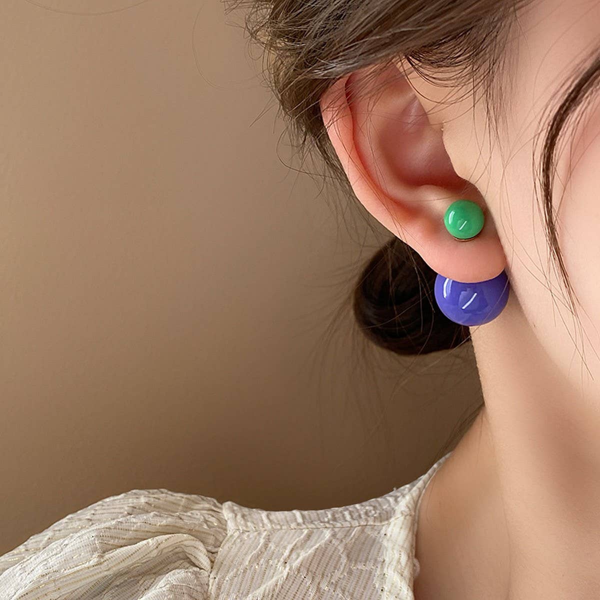 SWEET CANDY-COLORED BALL NICHE EARRINGS