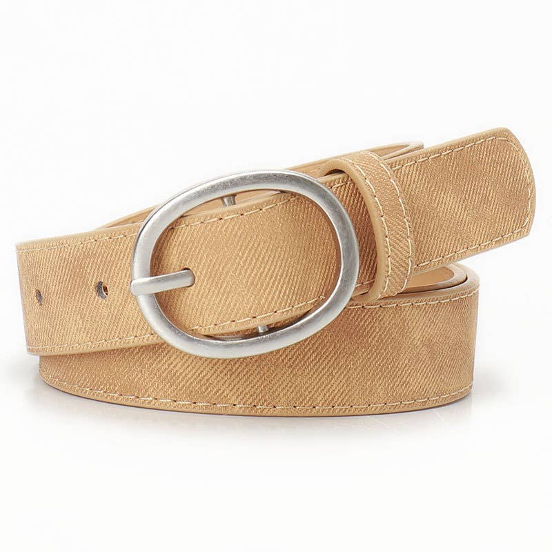 Simple fashionable and casual oval alloy belt