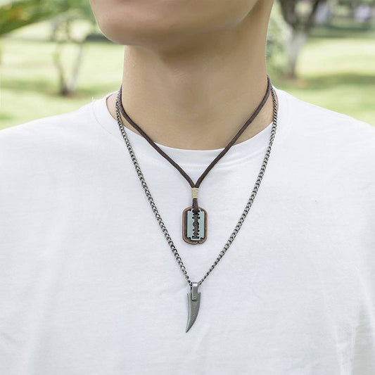 DESIGN DOUBLE LAYER VINTAGE WAX WIRE NECKLACE