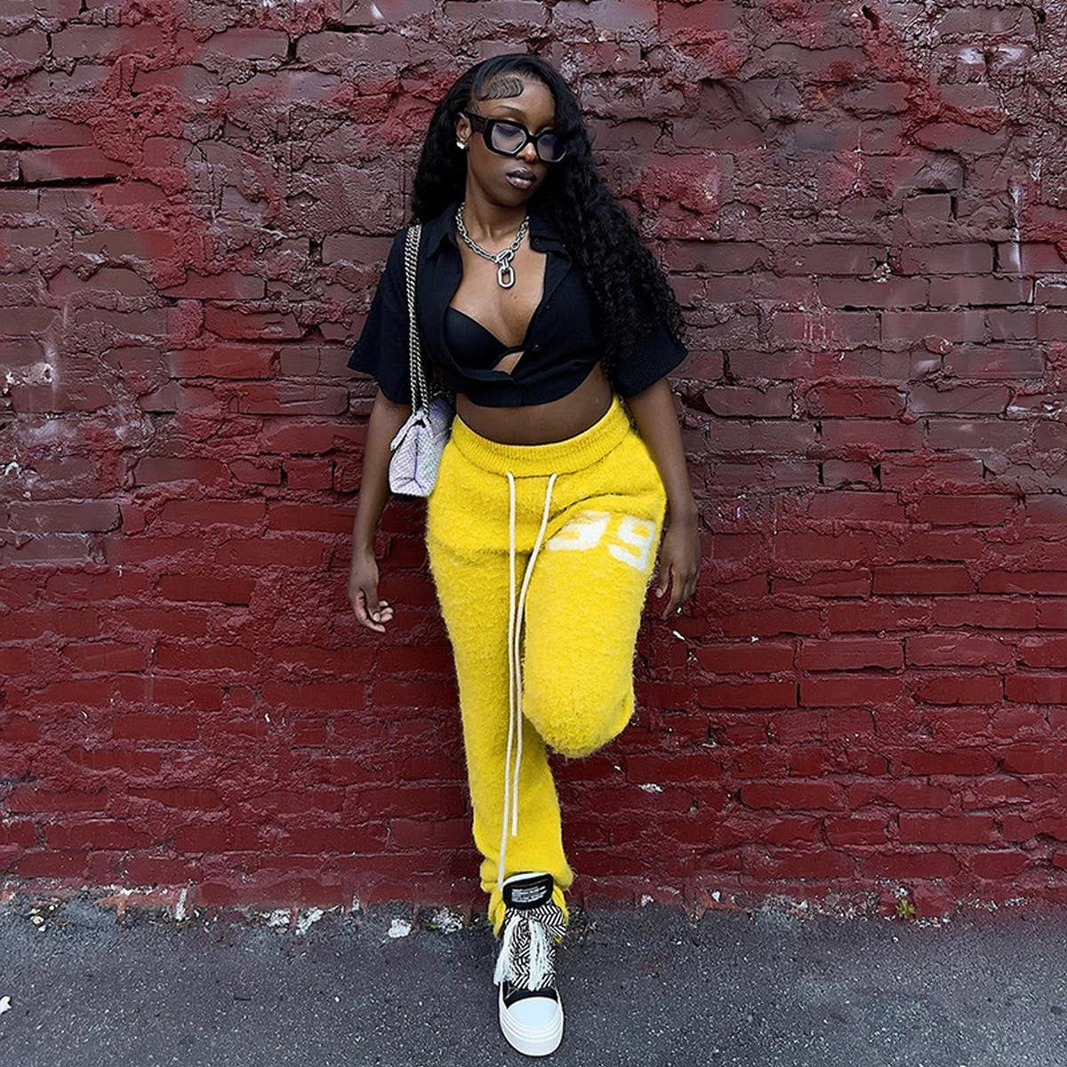 DRAWSTRING TIED HIGH WAISTED STRAIGHT LEG PANTS_CWBLP0526