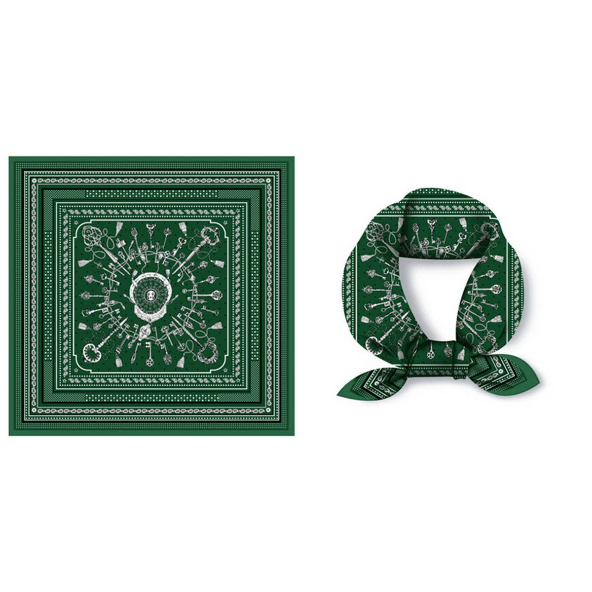 Faux Silk Paisley Print Scarf - Vintage Neck Wrap